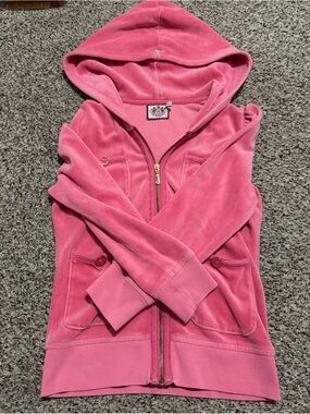 Juicy Couture Pink Velour Zip-Up Hoodie